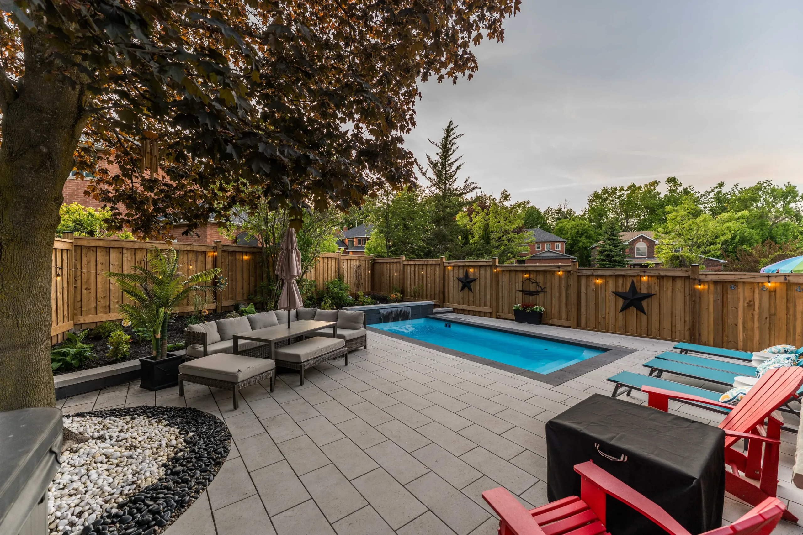 backyard pool deck landscape design