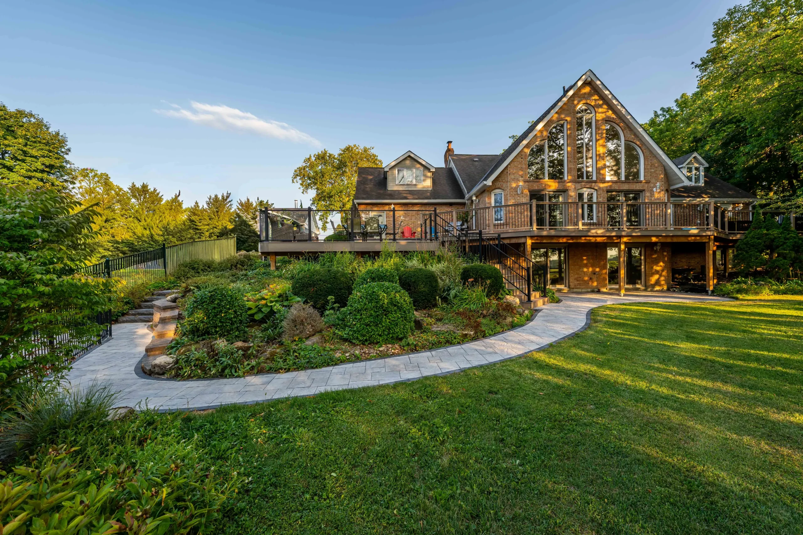 interlocking stone walkway garden beds