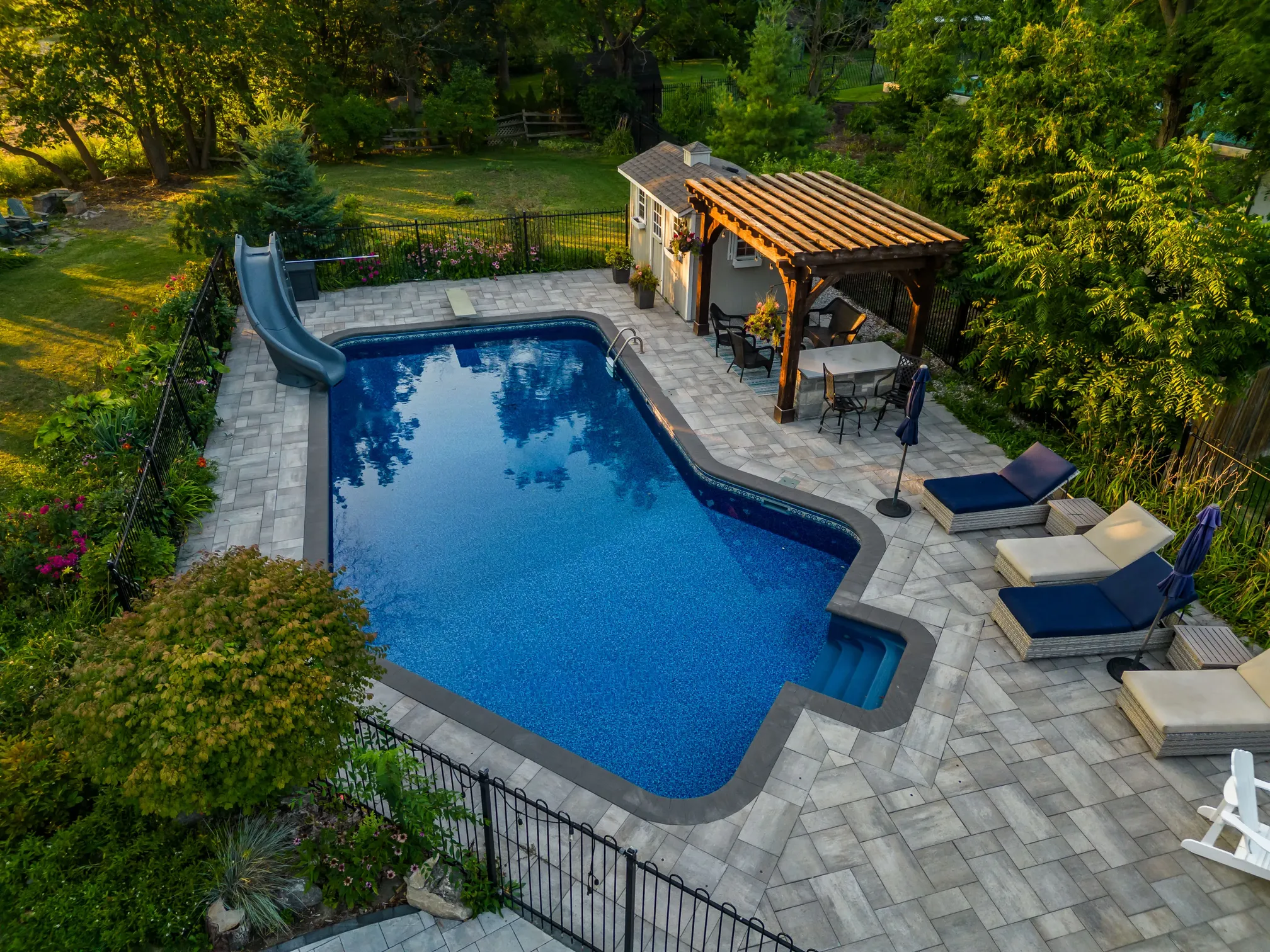 stone patio outdoor living space