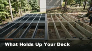 Steel and wood deck framing joists shown side by side under construction